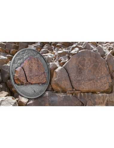 ABOURMA ROCK ART Prehistoric Art 3 Oz Silver Coin 200 Francs Djibouti 2023 - Coins & More - Africa