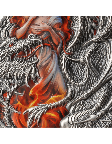 FLAMING WYVERN 2 Oz Silver Coin 2000 Francs Cameroon 2023 - Coins & More - Camerún