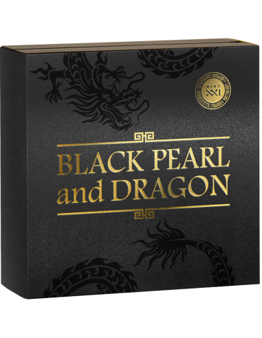 BLACK PEARL AND DRAGON Divine Pearls 2 Oz Silver Coin 5$ Niue 2023