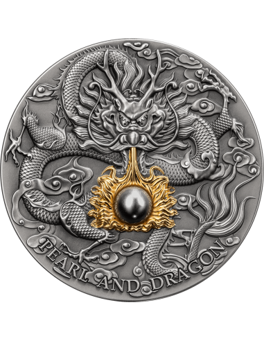 BLACK PEARL AND DRAGON Divine Pearls 2 Oz Silver Coin 5$ Niue 2023