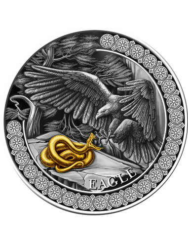 EAGLE Hunting in the Wild 2 Oz Silver Coin 10 Cedis Ghana 2023 - Coins & More - Ghana
