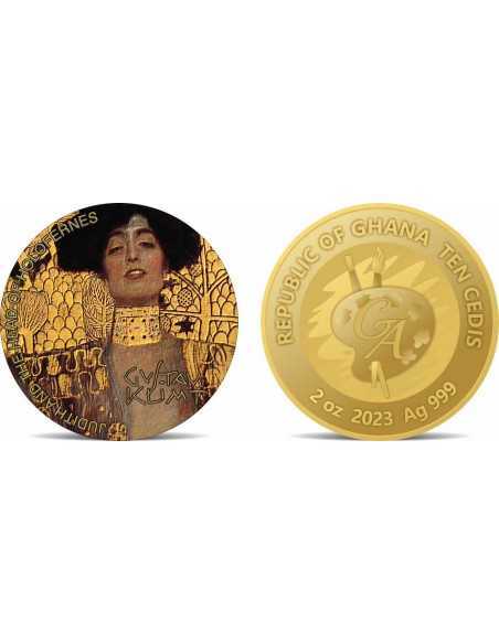 JUDITH AND THE HEAD OF HOLOFERNES Gustav Klimt 2 Oz Silver Coin 10 Cedis Ghana 2023 - Coins & More - Ghana