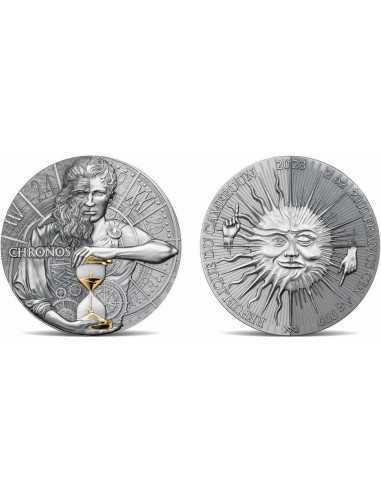 CHRONOS Dual Essence 2 Oz Silver Coin 2000 Francs Cameroon 2023