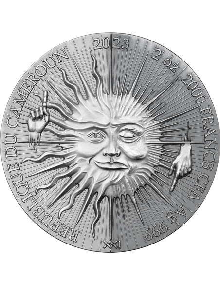 CHRONOS Dual Essence 2 Oz Silver Coin 2000 Francs Cameroon 2023