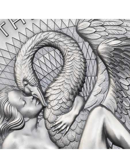 LEDA AND THE SWAN Celestial Beauty 2 Oz Silver Coin 2000 Francs Cameroon 2023 - Coins & More - Kamerun