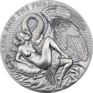 LEDA AND THE SWAN Celestial Beauty 2 Oz Silver Coin 2000 Francs Cameroon 2023 - Coins & More - Cameroon