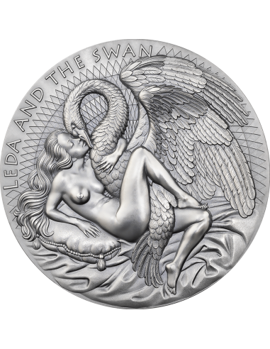 LEDA AND THE SWAN Celestial Beauty 2 Oz Silver Coin 2000 Francs Cameroon 2023 - Coins & More - Kamerun