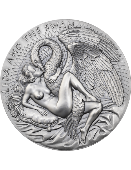 LEDA AND THE SWAN Celestial Beauty 2 Oz Silver Coin 2000 Francs Cameroon 2023 - Coins & More - Kamerun