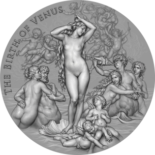 BIRTH OF VENUS Celestial Beauty 1 Kg Kilo Silver Coin 10000 Francs Cameroon 2023Coin 2000 Francs Cameroon 2021