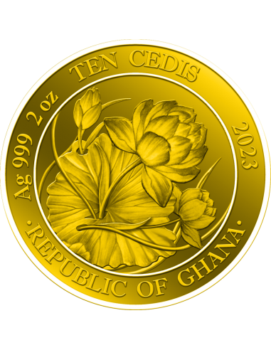 LOTUS BOWL Greatest Porcelain 2 Oz Silver Coin 10 Cedis Ghana 2023 - Coins & More - Ghana