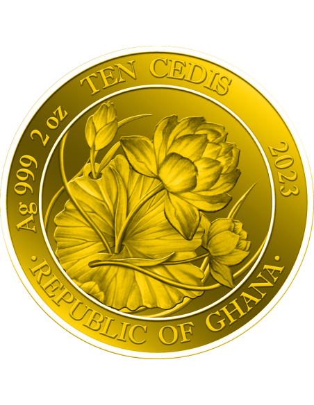 LOTUS BOWL Greatest Porcelain 2 Oz Silver Coin 10 Cedis Ghana 2023 - Coins & More - Ghana