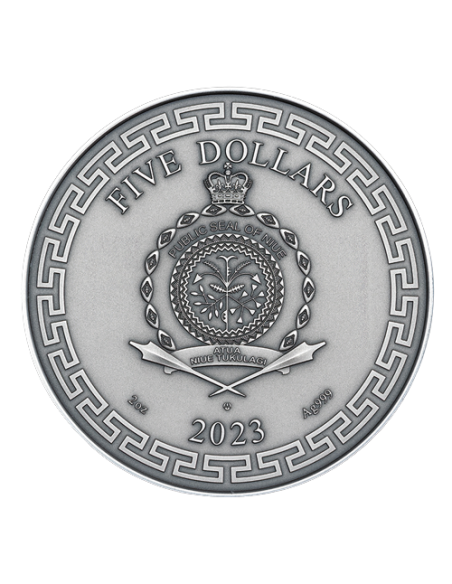 CHINESE DRAGON ART 2 Oz Silver Coin 5$ Niue 2023 - Coins & More - Niue