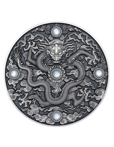 CHINESE DRAGON ART 2 Oz Silver Coin 5$ Niue 2023 - Coins & More - Niue