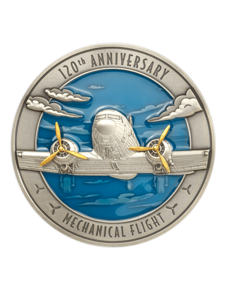 MECHANICAL FLIGHT 120th Anniversary Silver Coin 10$ Barbados 2023 - Coins & More - Barbade