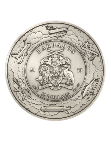 MECHANICAL FLIGHT 120th Anniversary Silver Coin 10$ Barbados 2023 - Coins & More - Barbade