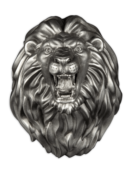 LION HEAD 3 Oz Silver Coin 50 Francs Burundi 2023 - Coins & More - Burundi