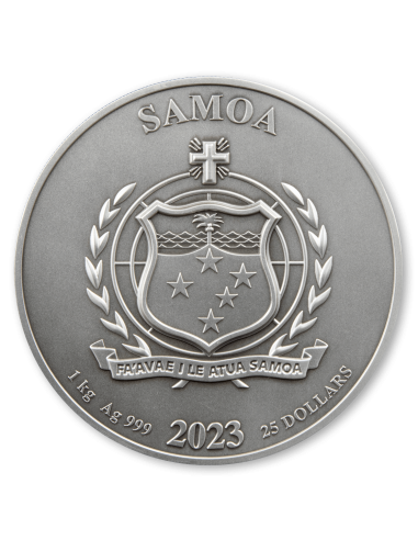 VIKINGS Multiple Layer 1 Kg Kilo Silver Coin 25$ Samoa 2023