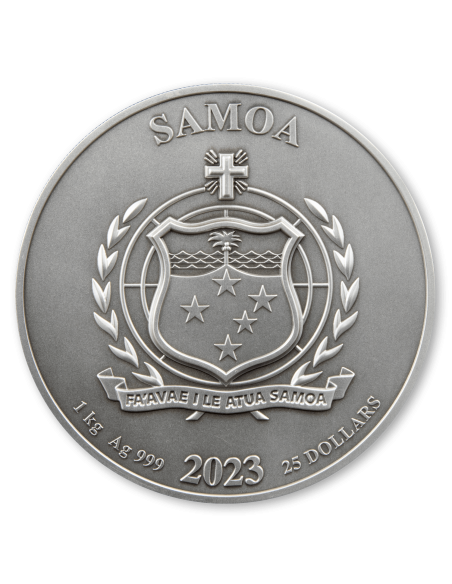VIKINGS Multiple Layer 1 Kg Kilo Silver Coin 25$ Samoa 2023