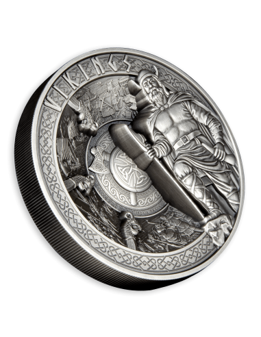 VIKINGS Multiple Layer 1 Kg Kilo Silver Coin 25$ Samoa 2023