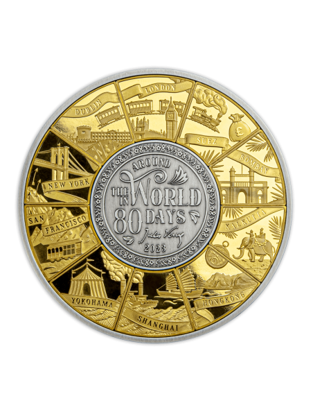 AROUND THE WORLD IN 80 DAYS 150th Anniversary Silver Coin 500 Francs Djibouti 2023 - Coins & More - Africa