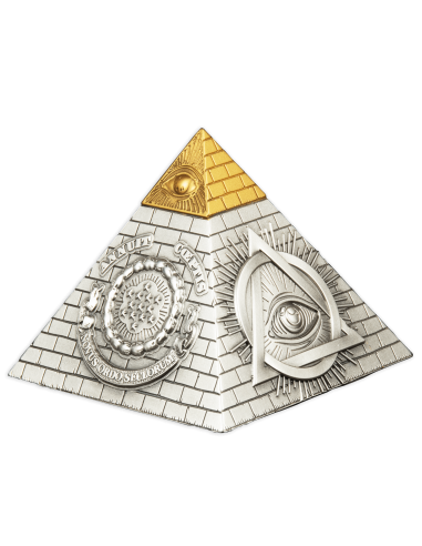 EYE OF PROVIDENCE Pyramid 5 Oz Silver Coin 5$ Barbados 2023 - Coins & More - Barbados