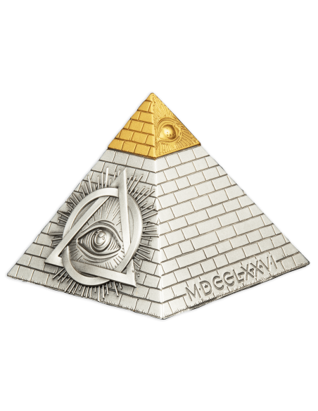 EYE OF PROVIDENCE Pyramid 5 Oz Silver Coin 5$ Barbados 2023 - Coins & More - Barbados