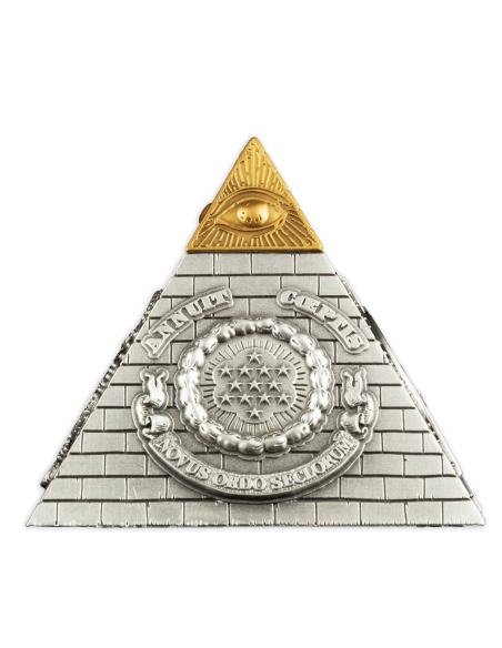EYE OF PROVIDENCE Pyramid 5 Oz Silver Coin 5$ Barbados 2023 - Coins & More - Barbados
