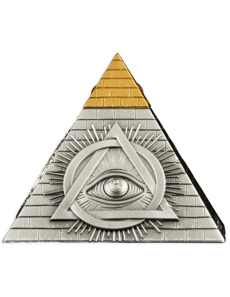 EYE OF PROVIDENCE Pyramid 5 Oz Silver Coin 5$ Barbados 2023 - Coins & More - Barbados