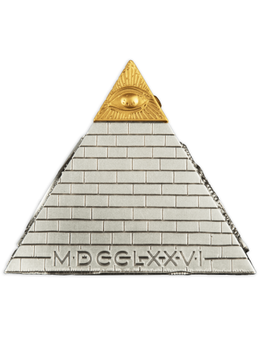 EYE OF PROVIDENCE Pyramid 5 Oz Silver Coin 5$ Barbados 2023 - Coins & More - Barbados