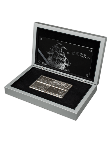 BOSTON TEA PARTY 250th Anniversary Set 4 x1 Oz Silver Coins 5$ Barbados 2023