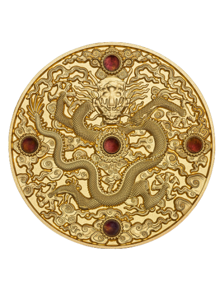 CHINESE DRAGON ART Gilded 2 Oz Silver Coin 5$ Niue 2023 - Coins & More - Niue