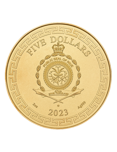 CHINESE DRAGON ART Gilded 2 Oz Silver Coin 5$ Niue 2023 - Coins & More - Niue