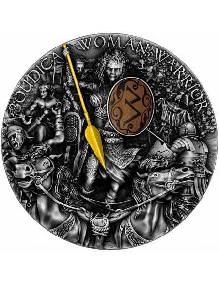 BOUDICA Woman Warrior 2 Oz Silver Coin 5$ Niue 2022 - Coins & More - Niue