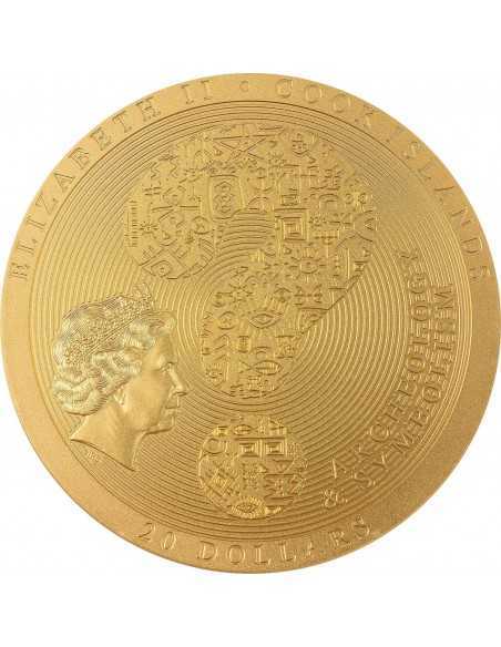 ANTIKYTHERA MECHANISM Archeology Symbolism Gilded 3 Oz Silver Coin 20$ Cook Islands 2023 - Coins & More - Isole Cook