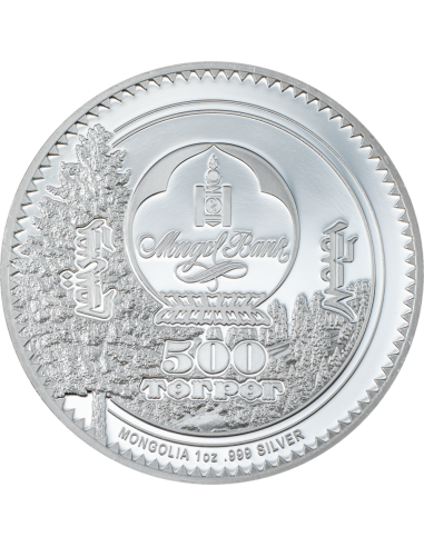 CHIPMUNK Woodland Spirits 1 Oz Silver Coin 500 Togrog Mongolia 2023 - Coins & More - Mongolia
