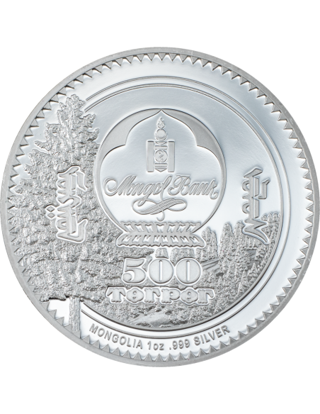 CHIPMUNK Woodland Spirits 1 Oz Silver Coin 500 Togrog Mongolia 2023 - Coins & More - Mongolia