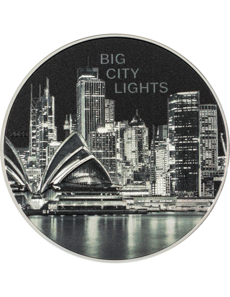 SYDNEY Big City Lights 1 Oz Silver Coin 5$ Cook Islands 2023 - Coins & More - Îles Cook
