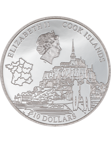 MONT SAINT MICHEL 2 Oz Silver Coin 10$ Cook Islands 2023 - Coins & More - Isole Cook