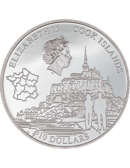 MONT SAINT MICHEL 2 Oz Silver Coin 10$ Cook Islands 2023 - Coins & More - Isole Cook