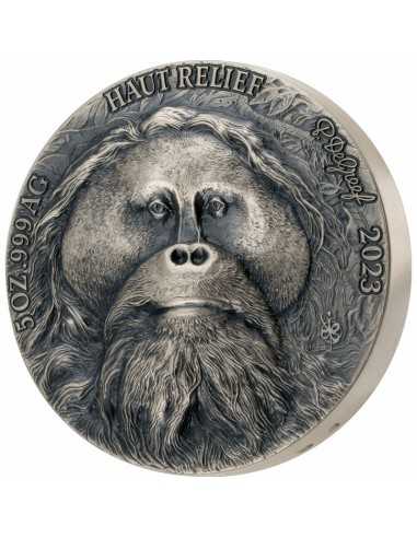 ORANGUTAN Big Five Asia 5 Oz Silver Coin 5000 Francs Ivory Coast 2023 - Coins & More - Costa de Marfil