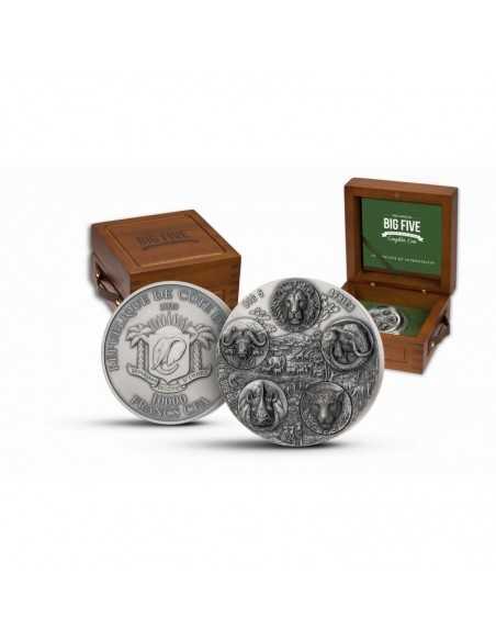 COMPLETER Big Five Mauquoy 1Kg Silver Coin 10000 Francs Ivory Coast 2023 - Coins & More - Côte d'Ivoire