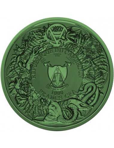 RUSALKA Space Green Slavic Bestiary 2 Oz Silver Coin 1000 Francs Cameroon 2023 - Coins & More - Cameroun