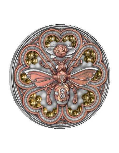 METAL BEE Steampunk 2 Oz Silver Coin 5$ Niue 2023 - Coins & More - Niue