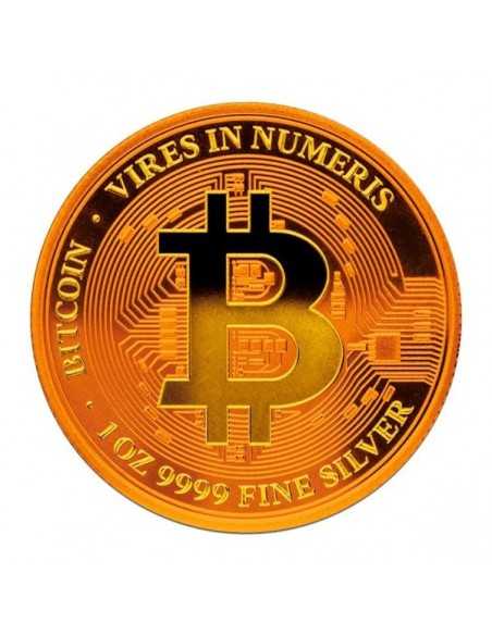 BITCOIN Red Orange Colorized 1 Oz Silver Coin 2$ Niue 2022 - Coins & More - Niue