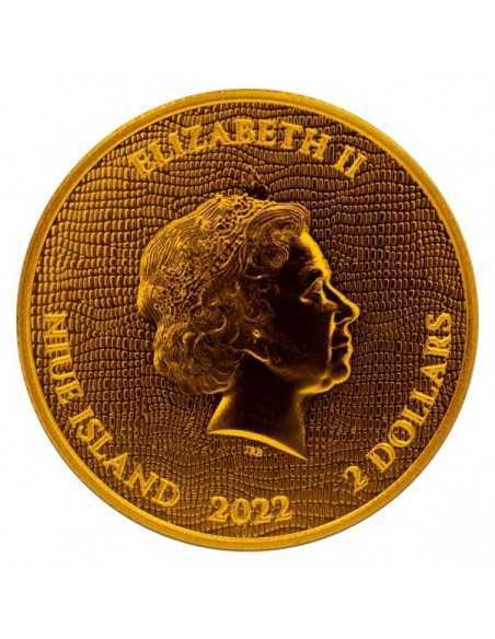 WELSH DRAGON Gold Gilded 1 Oz Silver Coin 2$ Niue 2022 - Coins & More - Niue