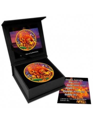 BURNING AUSTRALIAN QUOKKA 1 Oz Silver Coin 1$ Dollar Australia 2021 - Coins & More - Australia