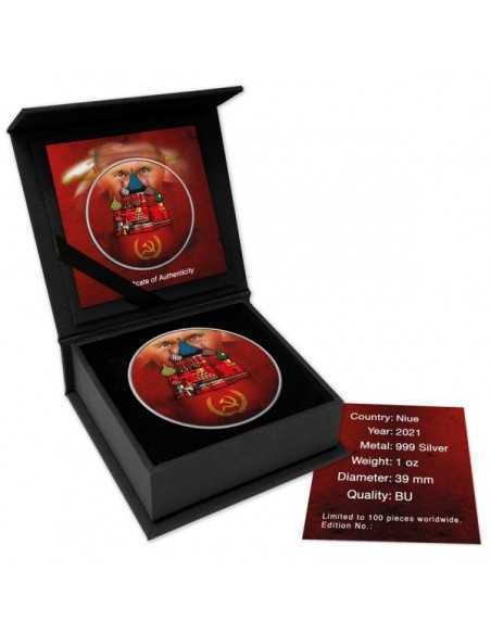 St Basil's Cathedral Bloody Greedy Communists 1 Oz Silver Colorized Coin 2$ Dollars Niue 2021