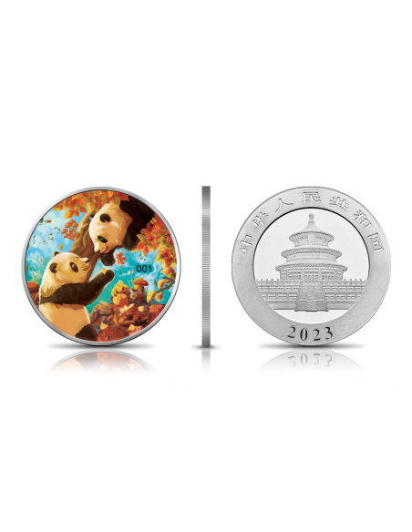 AUTUMN Panda Four Seasons 30g Silver Coin 10 Yuan China 2023 - Coins & More - Chine