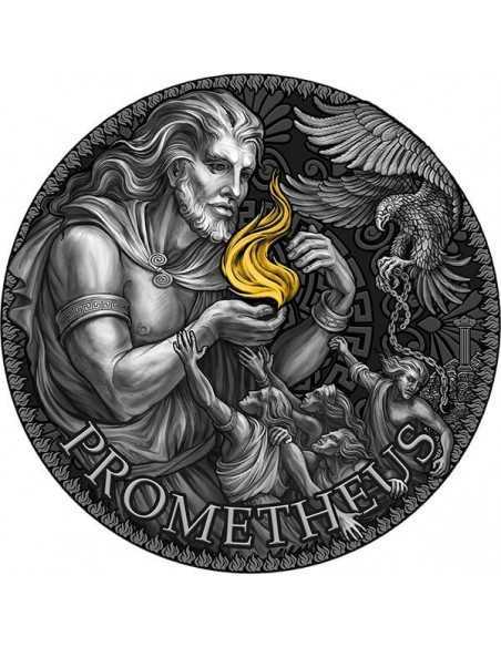 PROMETHEUS The Great Greek Mythology 3 Oz Silver Coin 3000 Francs Cameroon 2023 - Coins & More - Cameroun
