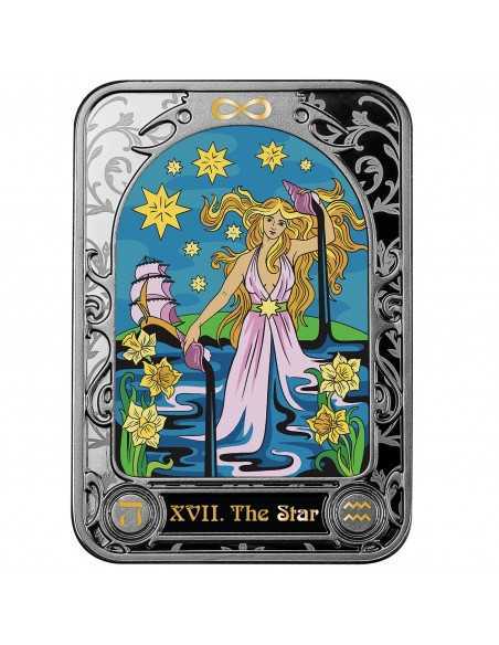THE STAR Tarot Silver Coin 1000 Francs Cameroon 2023 - Coins & More - Camerun